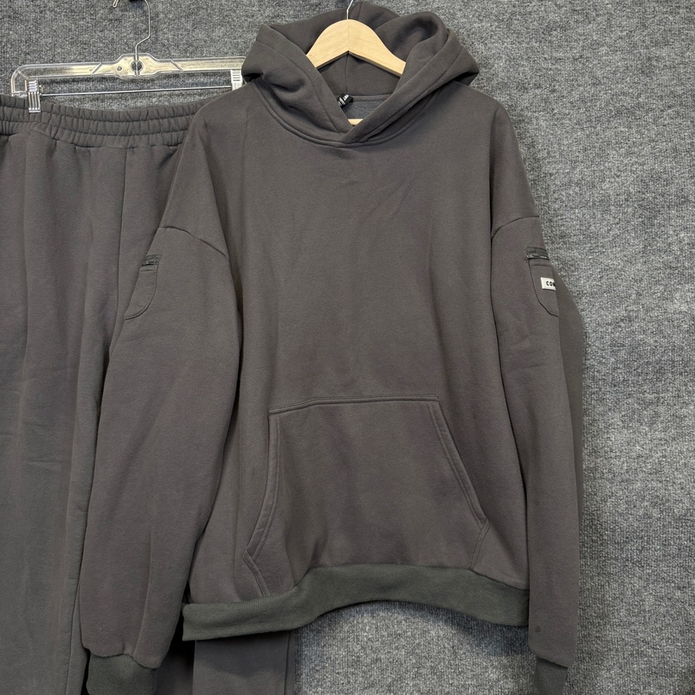 Comfrt Mens Size 3XL Tracksuit Set Hoodie & Jogger Gray Cotton Blend Pockets
